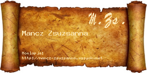 Mancz Zsuzsanna névjegykártya